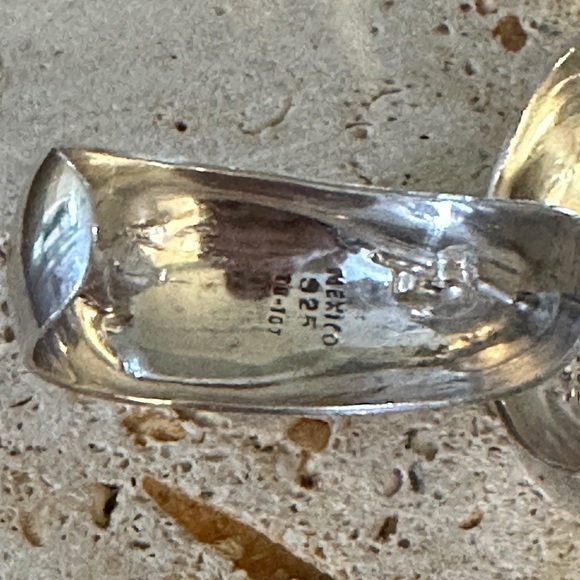 Vintage Heavy Mexico 925 Sterling Silver Earrings Boho 1.5” - Picture 6 of 12